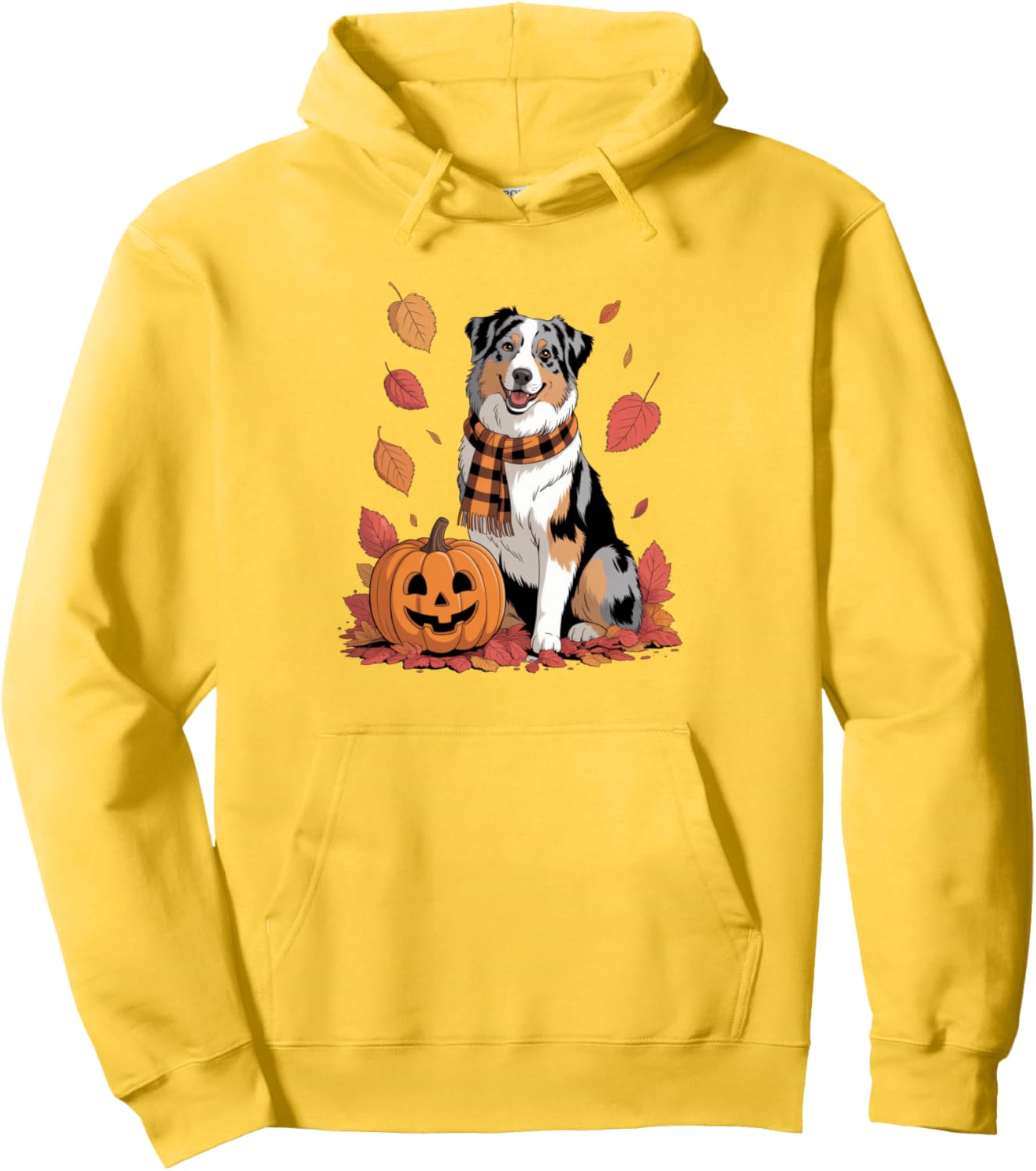 Aussie Dog Lover Pumpkin Fall Autumn Thanksgiving Pullover Hoodie