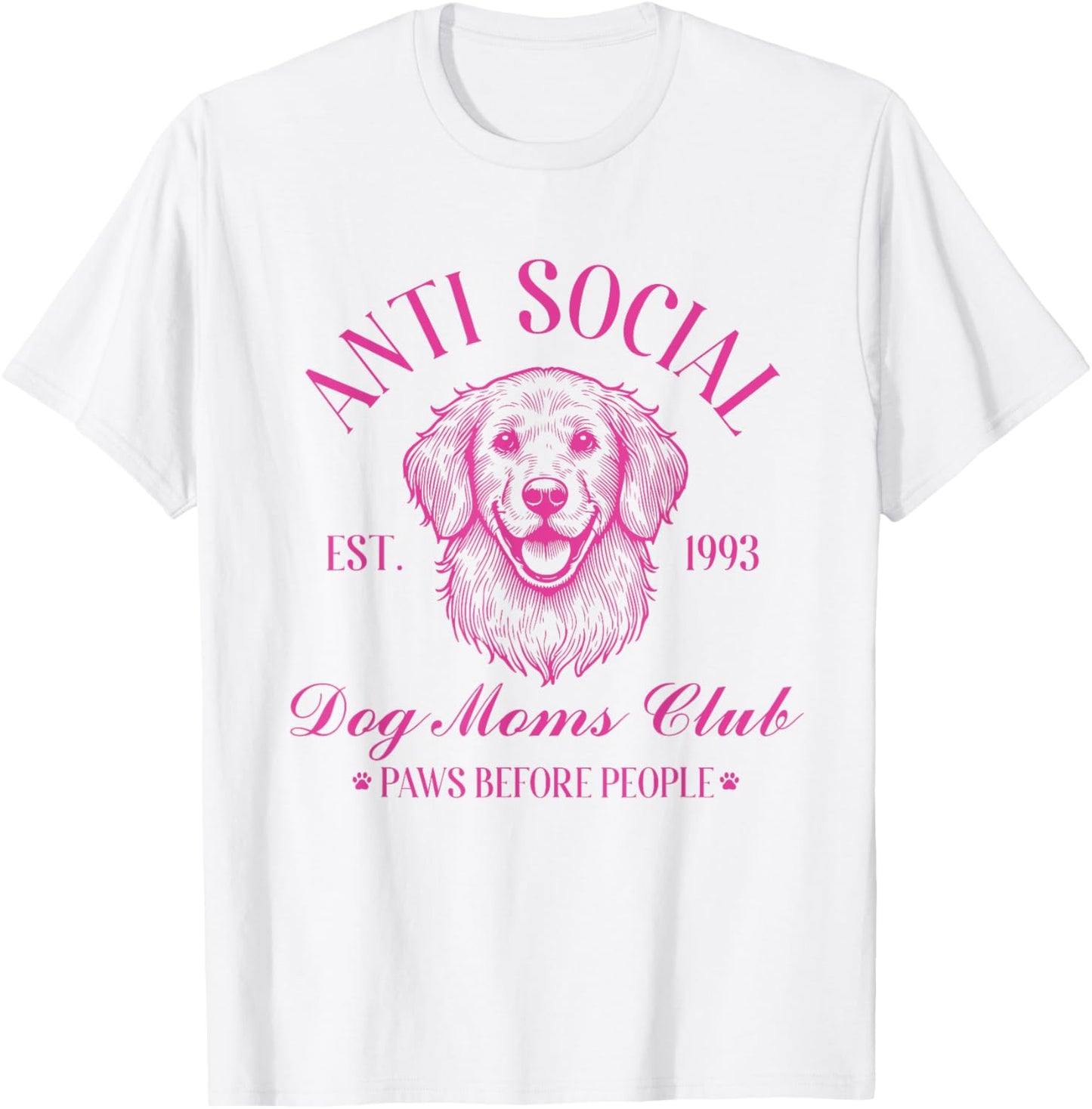 Anti Social Dog Moms Club Shirt Vintage Funny Dog Lover Mama T-Shirt