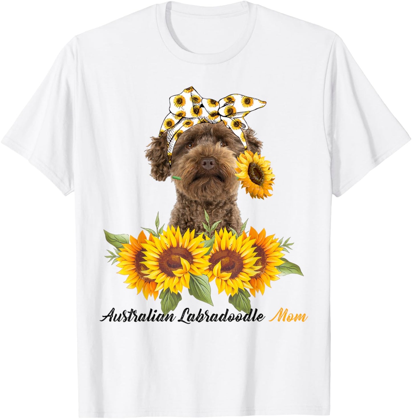 Australian Labradoodle Mom Sunflower Summer Dog Mom Mama T-Shirt