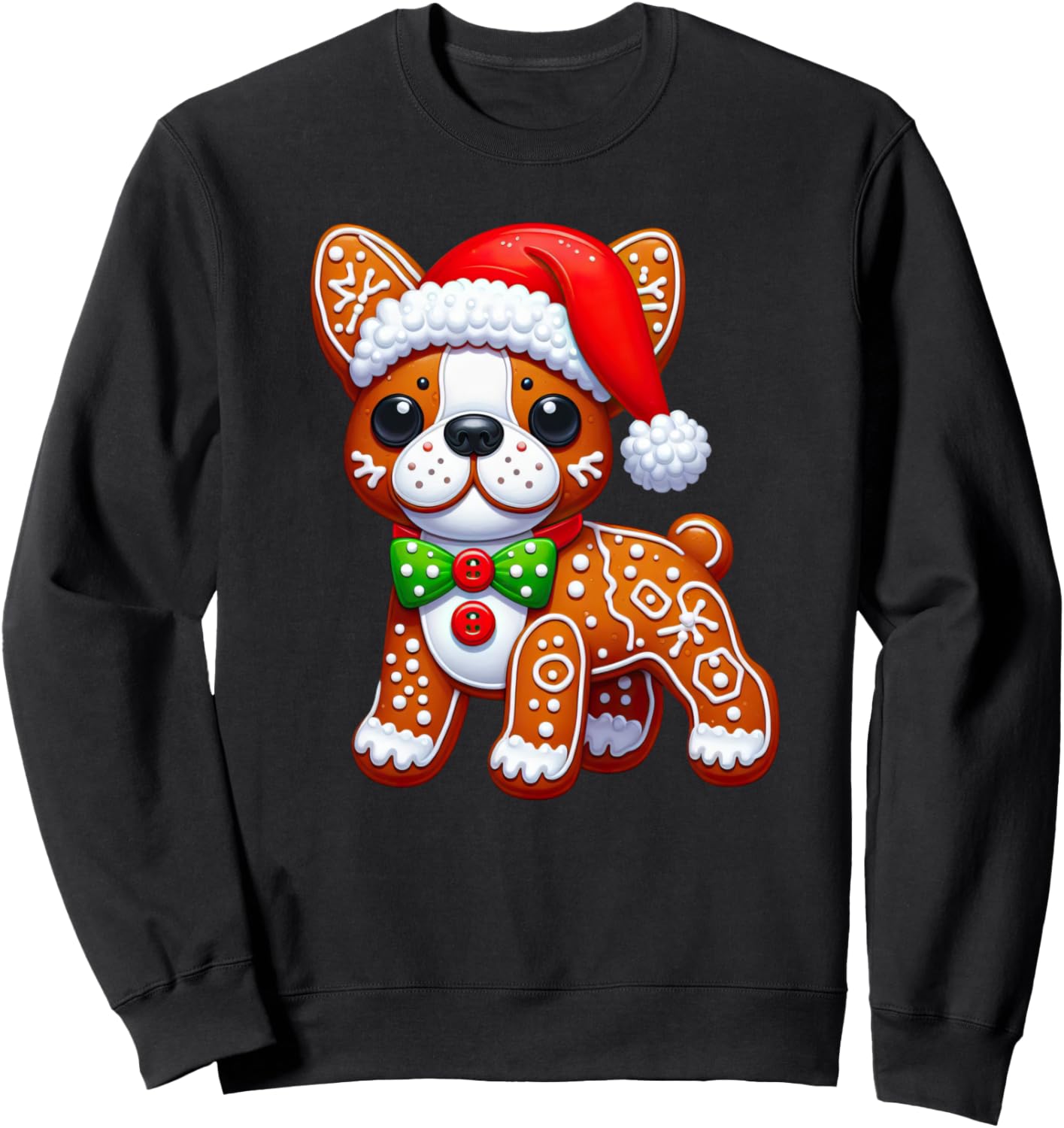 Gingerbread Man Boston Terrier Christmas Womens Mens Kids Sweatshirt