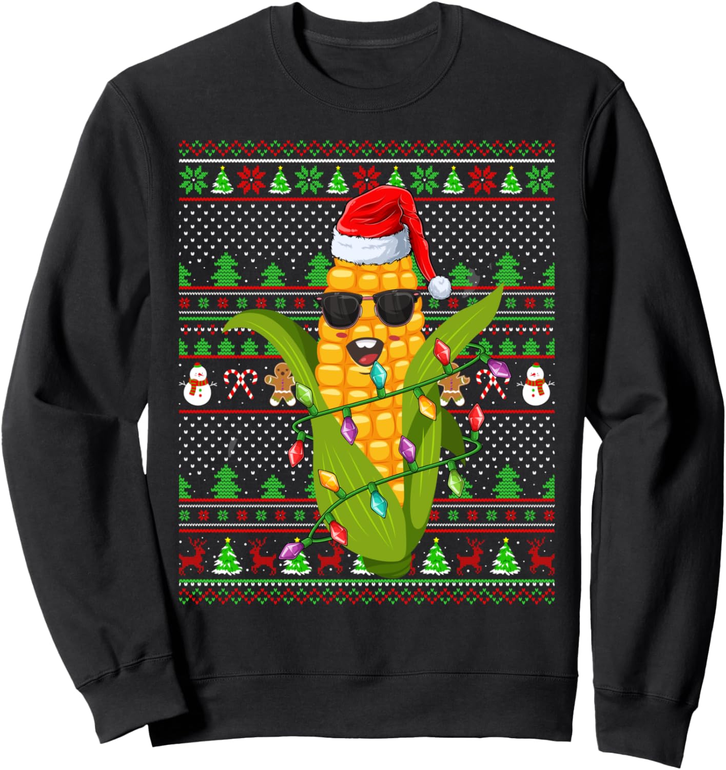 Ugly Xmas Sweater Style Lighting Corn Christmas Sweatshirt