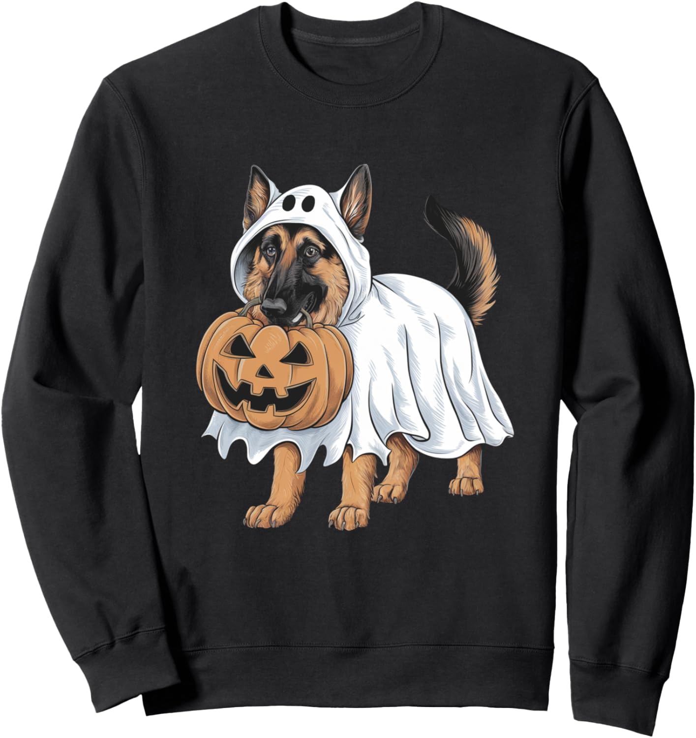 German Shepherd Ghost Dog Halloween Sweatshirt