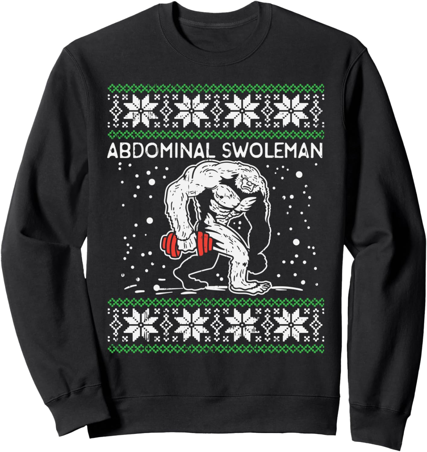 Abdominal Swoleman Yeti Fun Christmas Gym Weightlifter Gift Sweatshirt