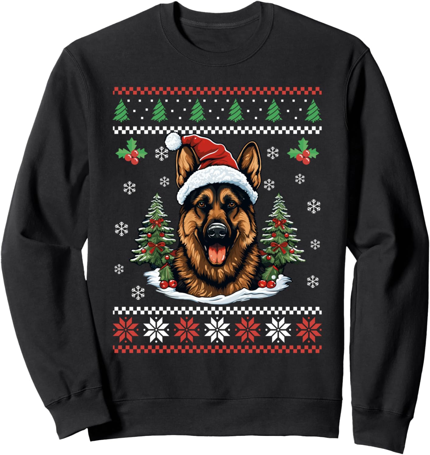 German Shepherd Ugly Christmas Sweater Xmas for Adults Kids Sweatshirt