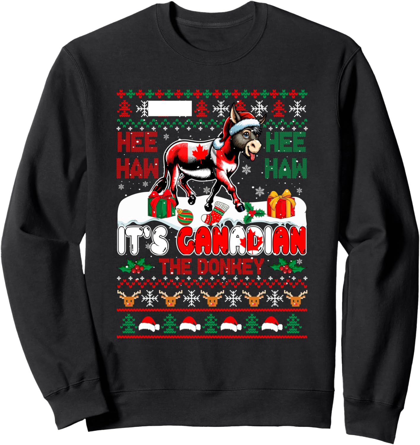 Animal Sound Proud Canadian Cute Donkey Xmas Farmer Sweater Sweatshirt