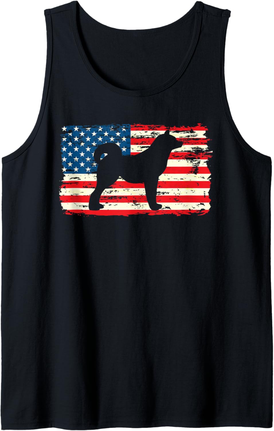 Akita Inu Shirt for Dog Mom Dog Dad USA Flag 4th of July Tank Top