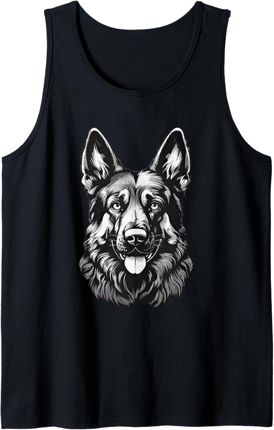 German Shepherd guard dog dad pet beautiful monotone art Tank Top