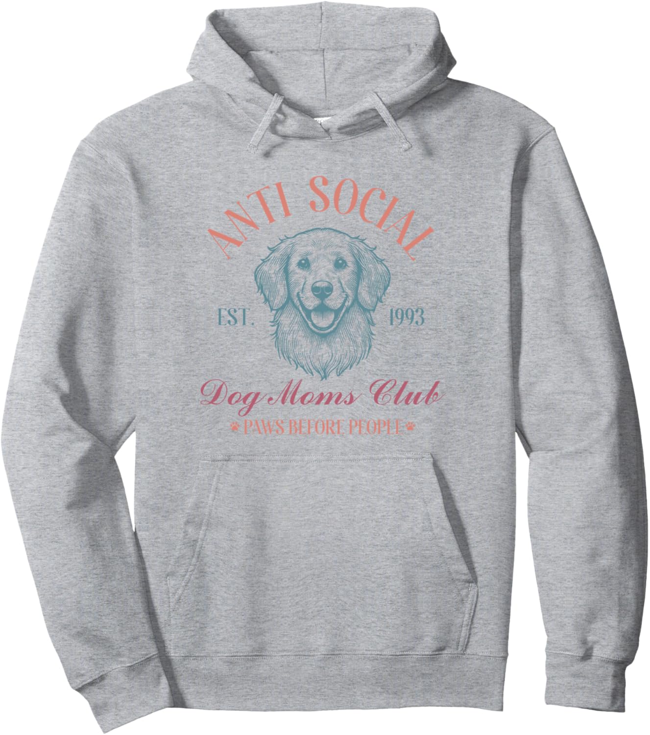 Anti Social Dog Moms Club Shirt Vintage Funny Dog Lover Mama Pullover Hoodie