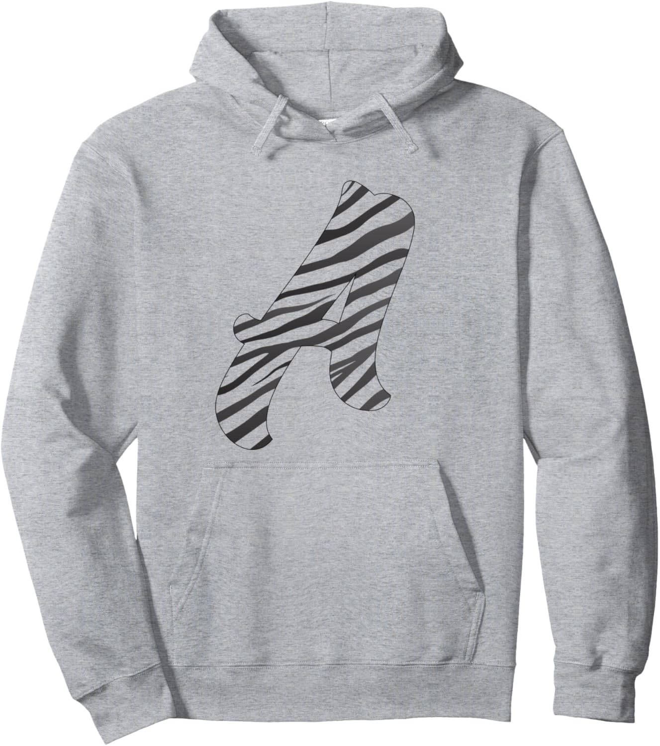 Animal Zebra skin pattern Letter A monogram Adult Kids xmas Pullover Hoodie