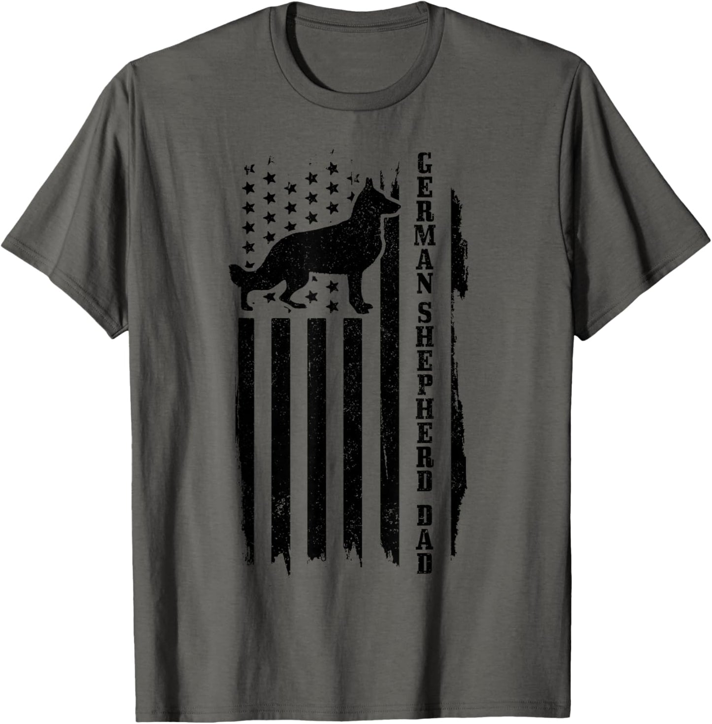 German Shepherd Dad Vintage Flag Patriotic Dog T-Shirt