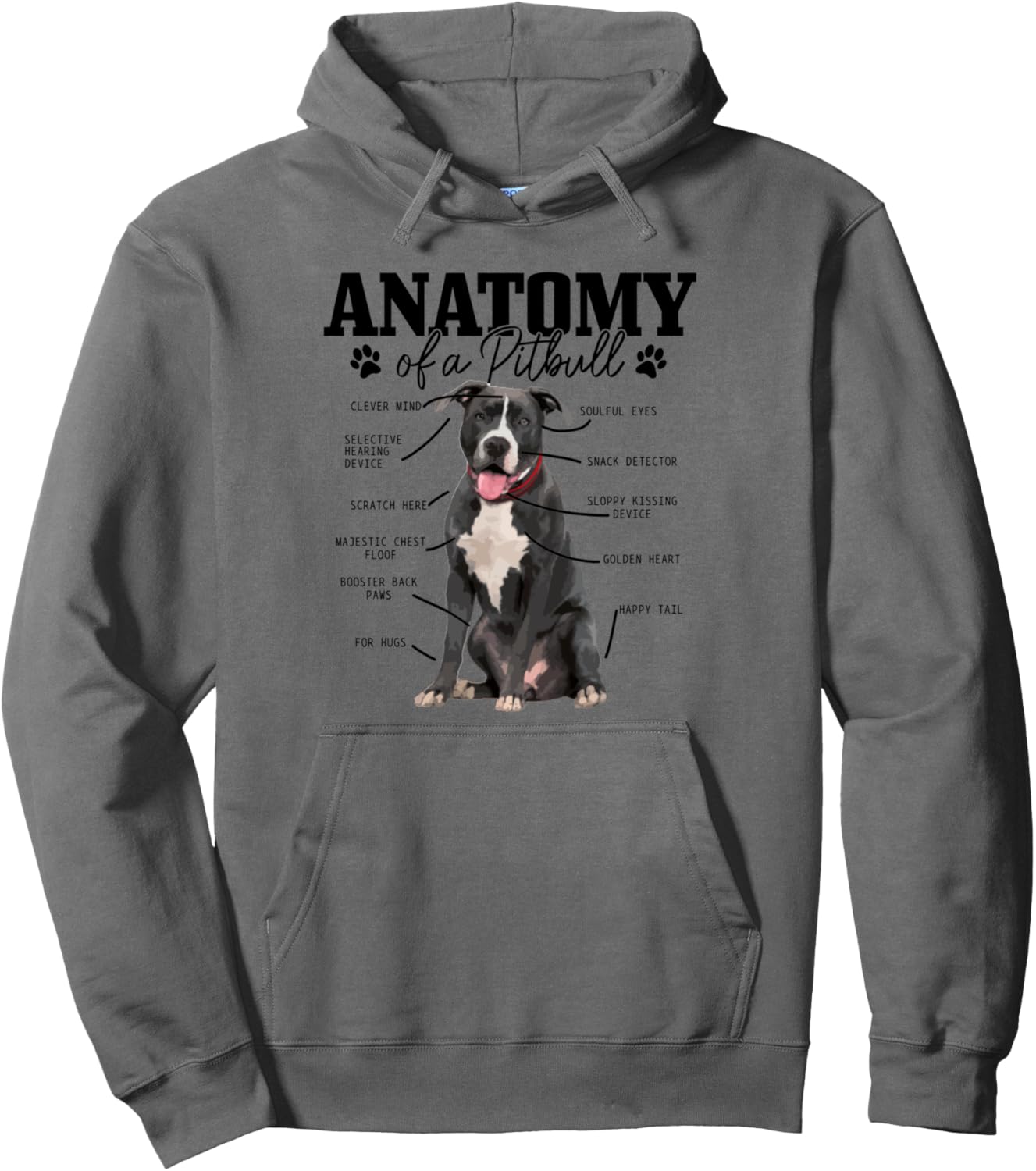 Anatomy Of A Pitbull Dog Funny Cute Pitbull Mom Pitbull Dad Pullover Hoodie