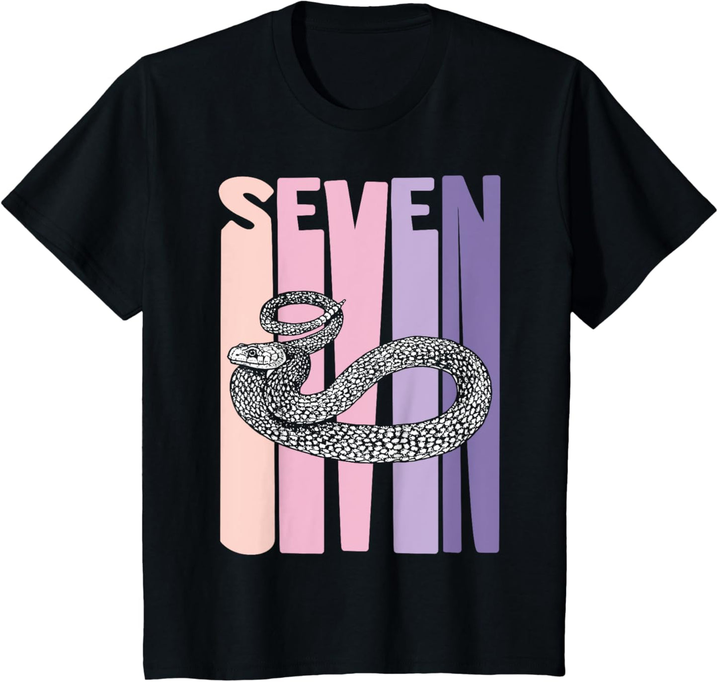 7th Birthday Girl Snake Lover Pet Reptile 7 Years Old T-Shirt
