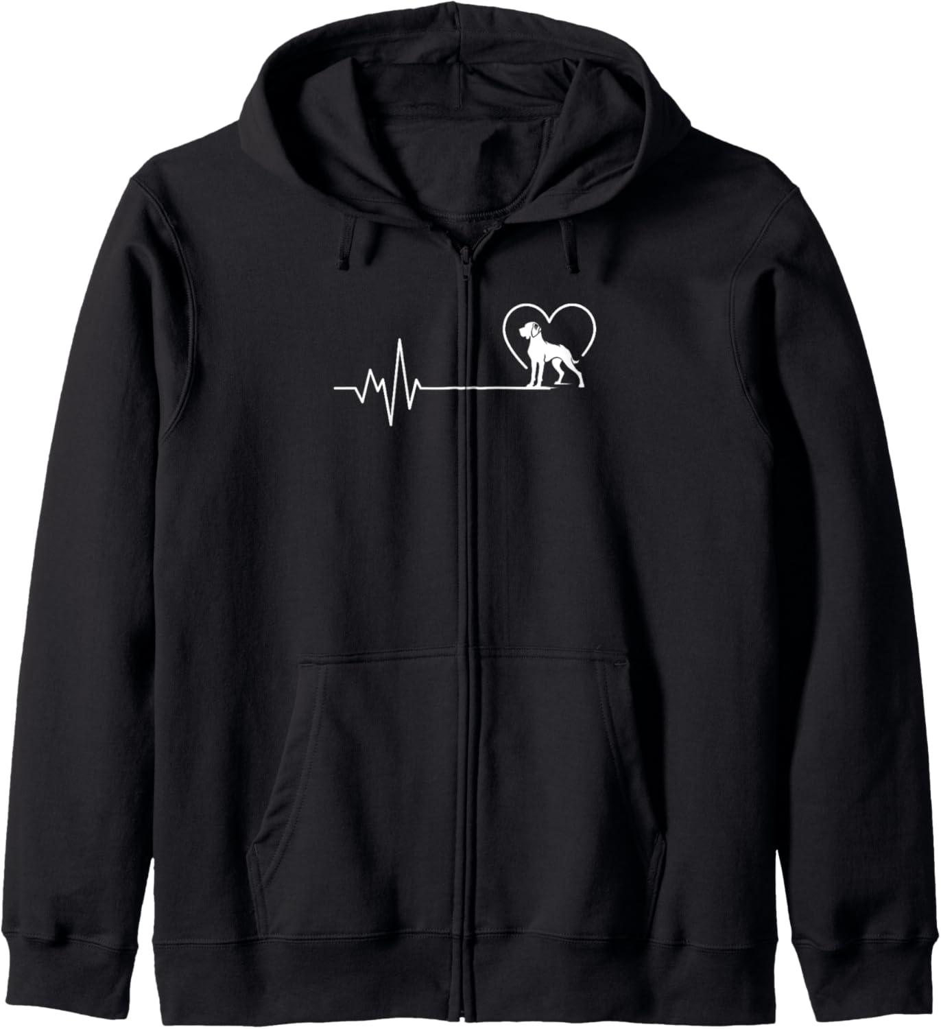 German Shorthaired Pointer Heartbeat GSP Mom Dad Dog Lovers Zip Hoodie