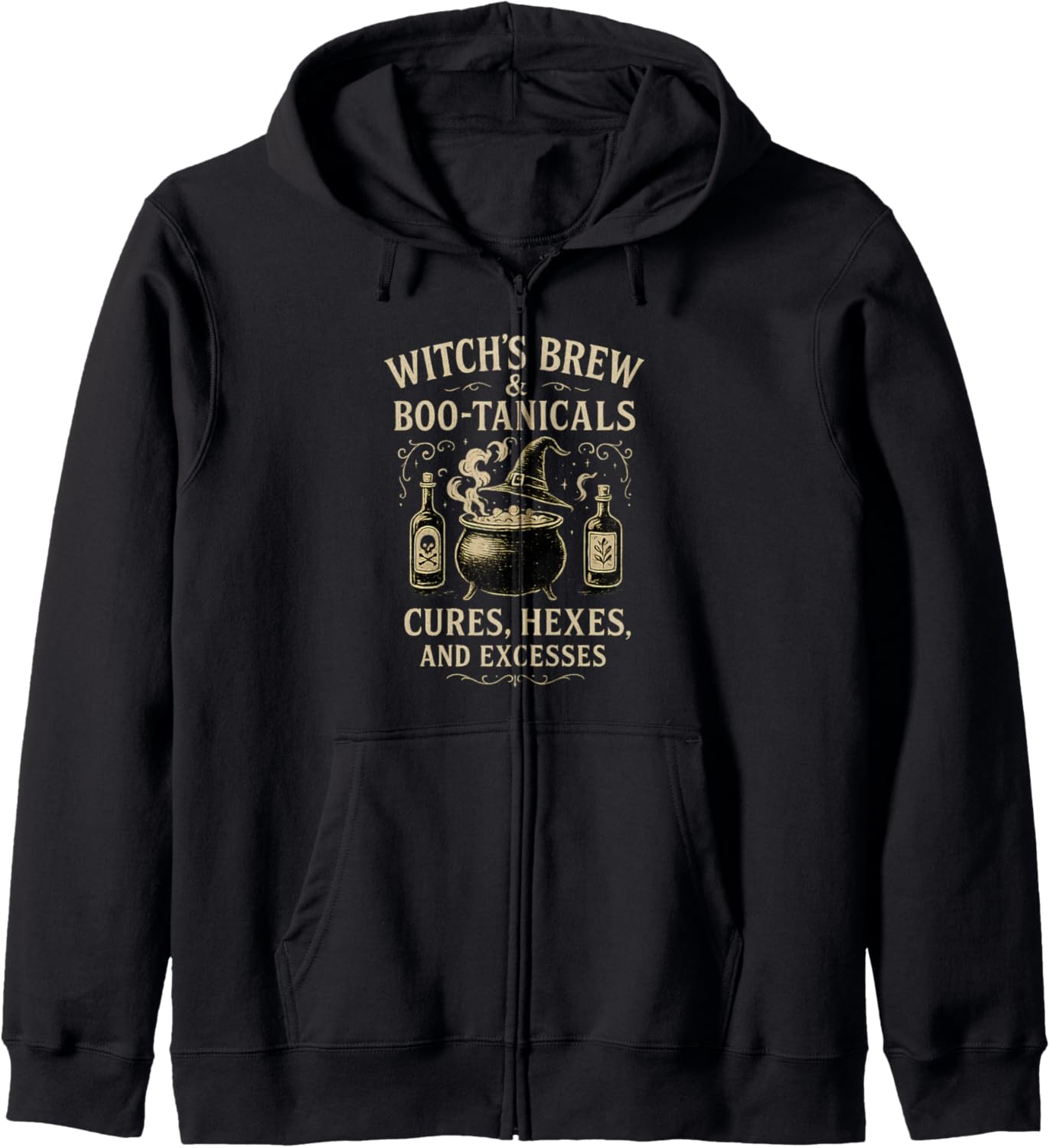 Apothecary Witch’s Brew & Boo-Tanicals Cures Hexes Halloween Zip Hoodie