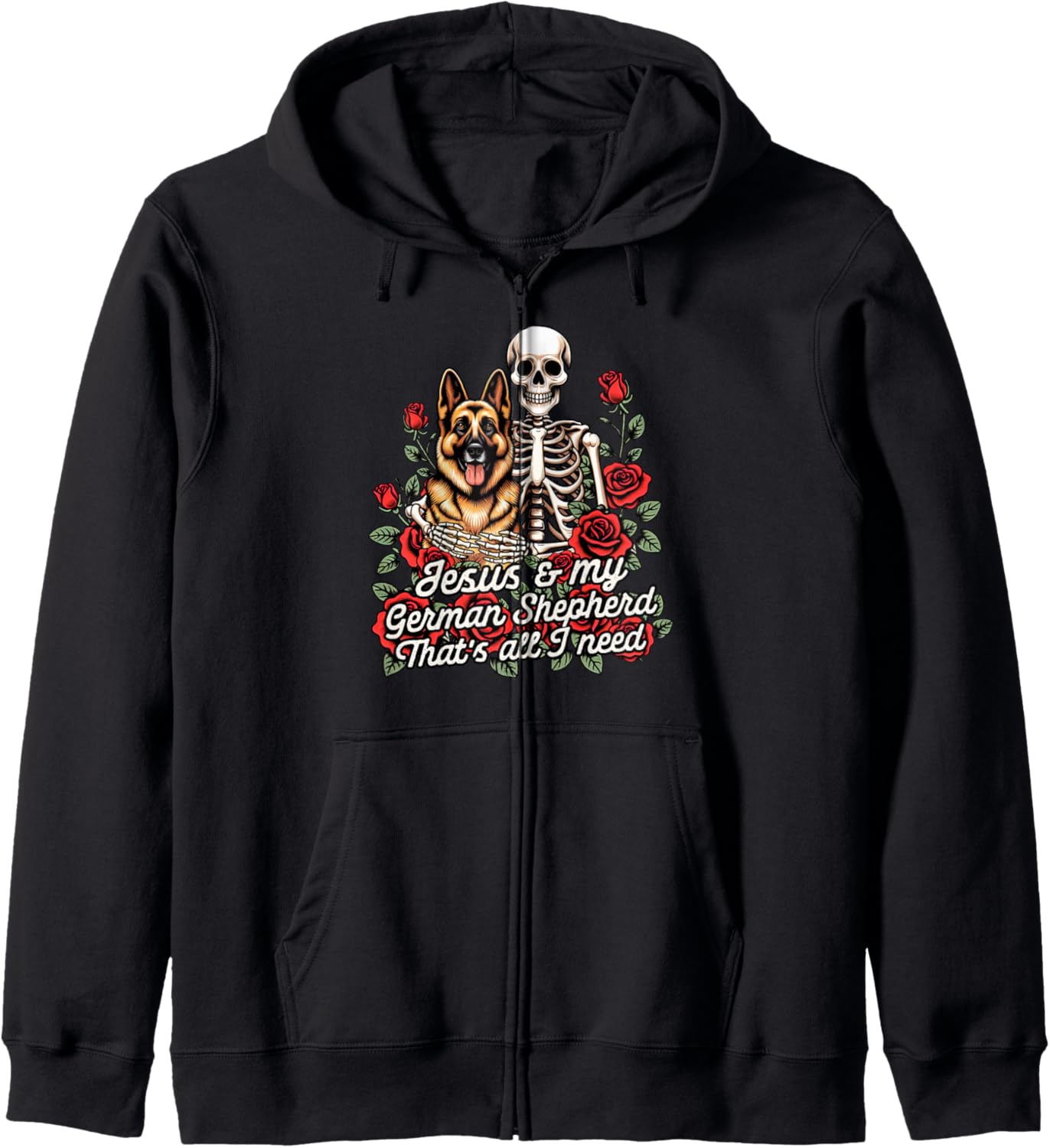 German Shepherd Lover Christian Jesus & My German Shepherd Zip Hoodie