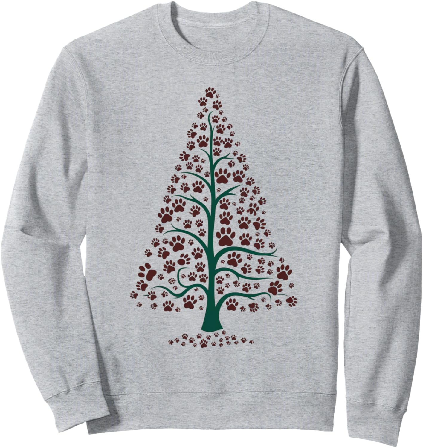 Adorable Paw Print Christmas Tree for Dog Lover at Xmas Sweatshirt