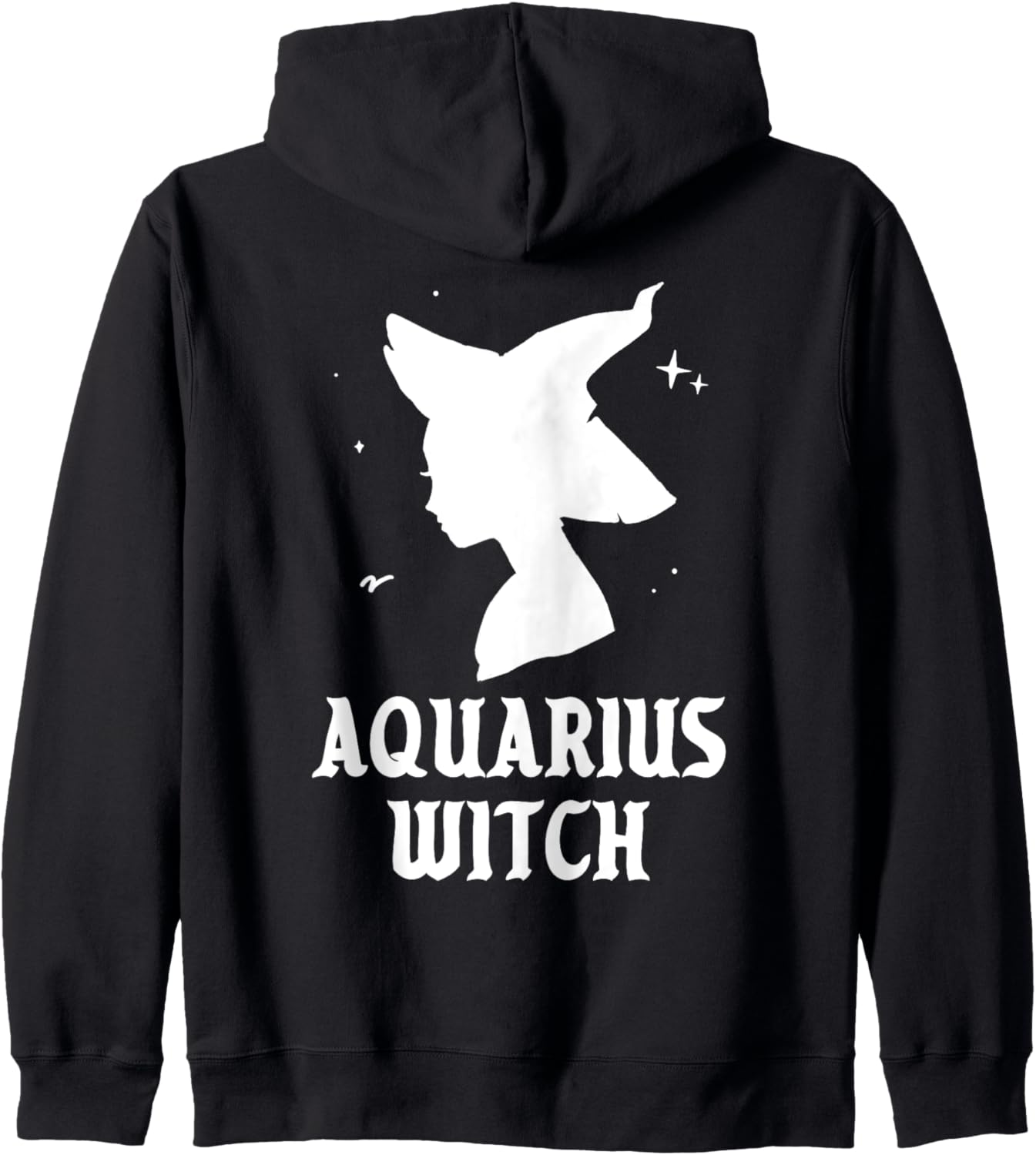 Aquarius Witch Funny Spooky Vibes Goth Halloween Horoscope Zip Hoodie
