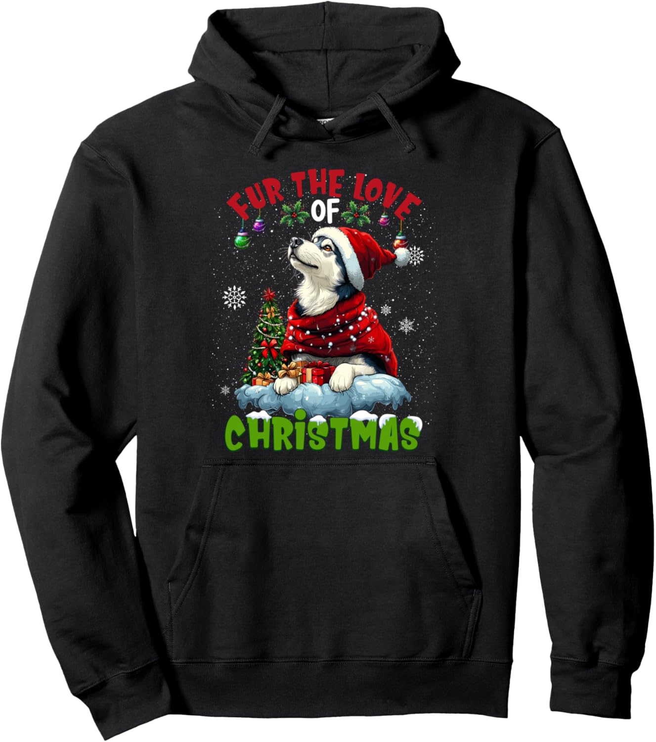 Alaskan Malamute Christmas Tree Decorations Dog Lover Xmas Pullover Hoodie