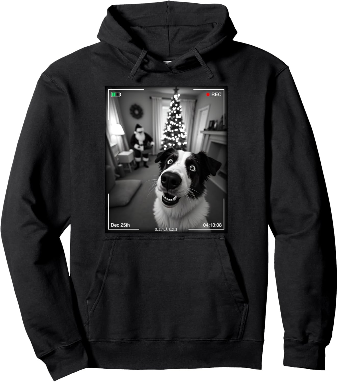 Australian Shepherd Catches Santa On Camera Xmas Pullover Hoodie