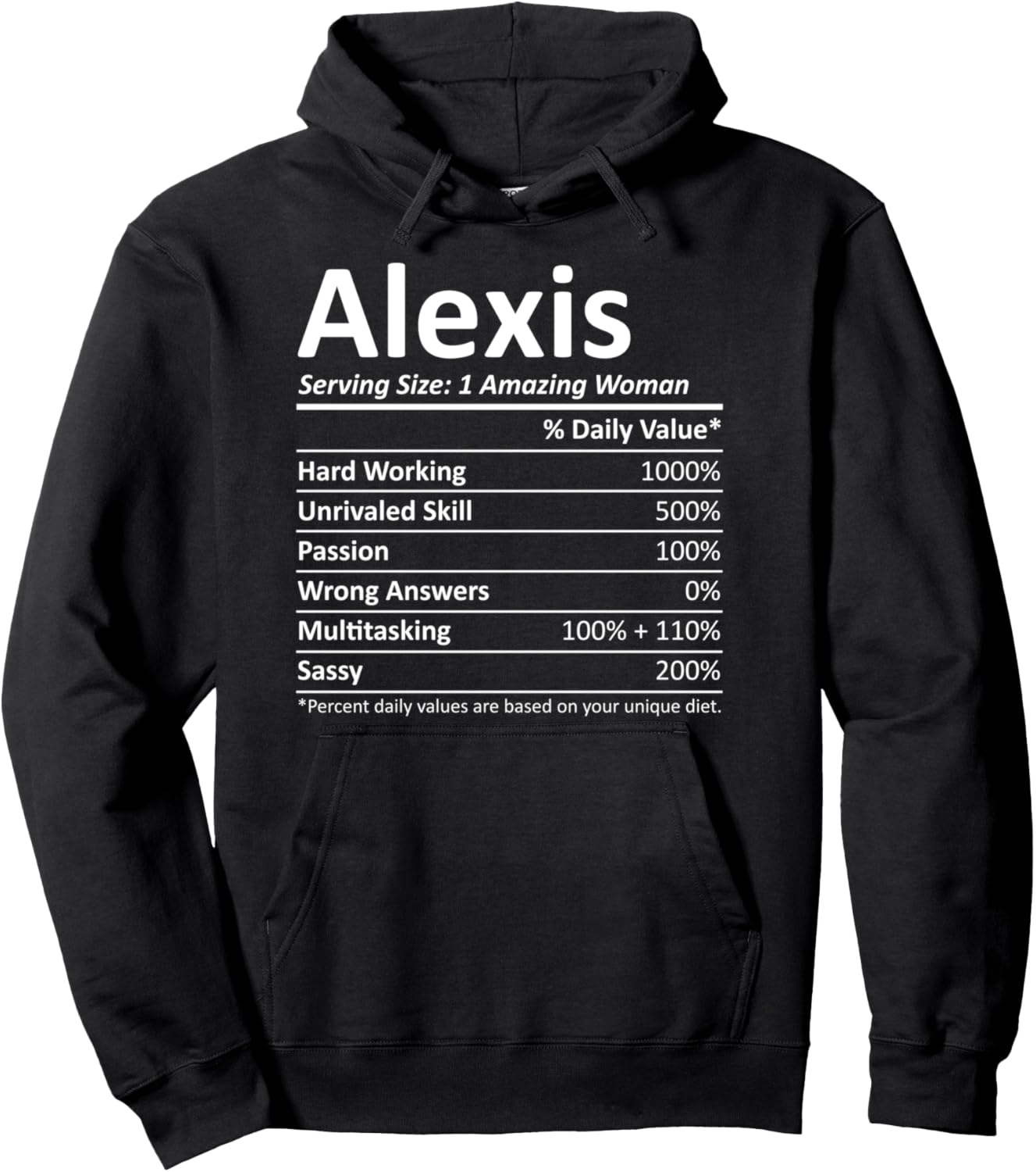 ALEXIS Nutrition Personalized Name Funny Christmas Gift Idea Pullover Hoodie