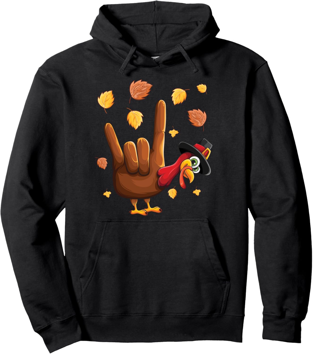 ASL Tukey American Sign Language I Love You Thanksgiving Pullover Hoodie