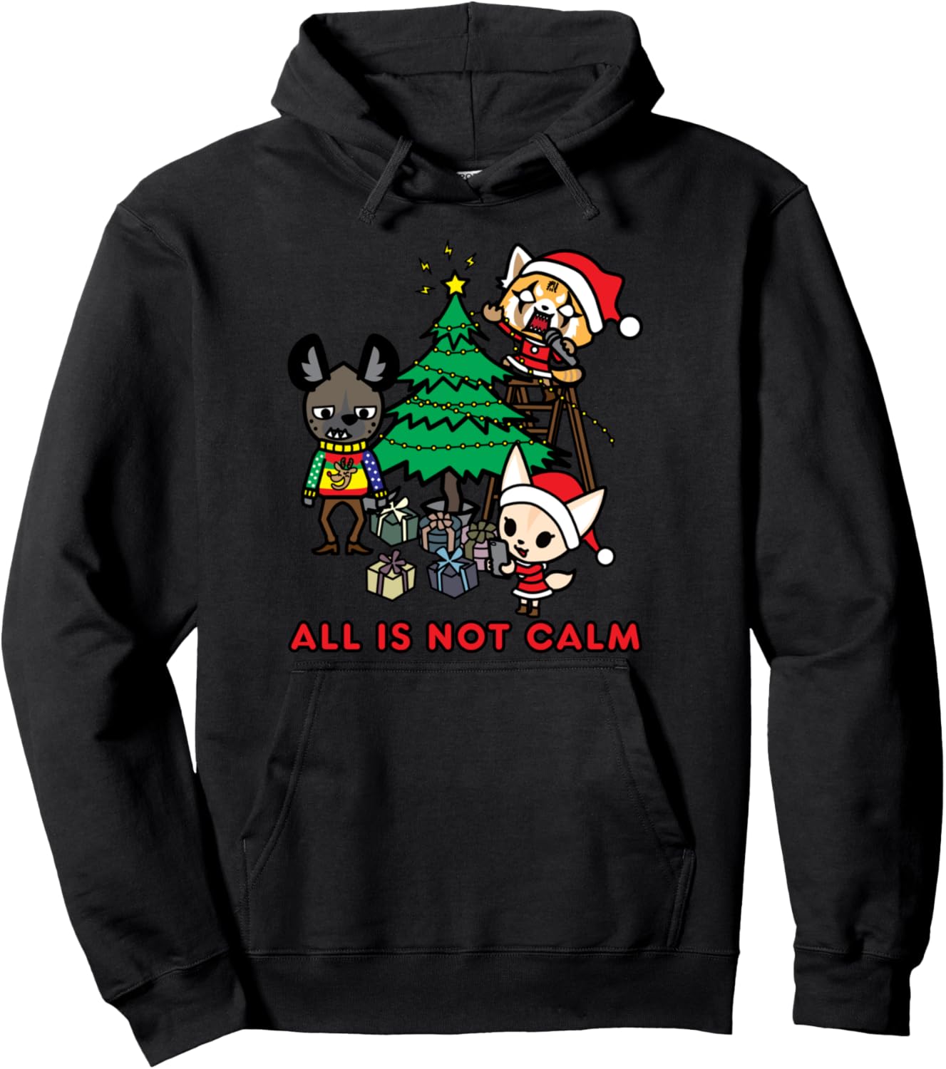 Aggretsuko All Is Not Calm Christmas Pullover Hoodie