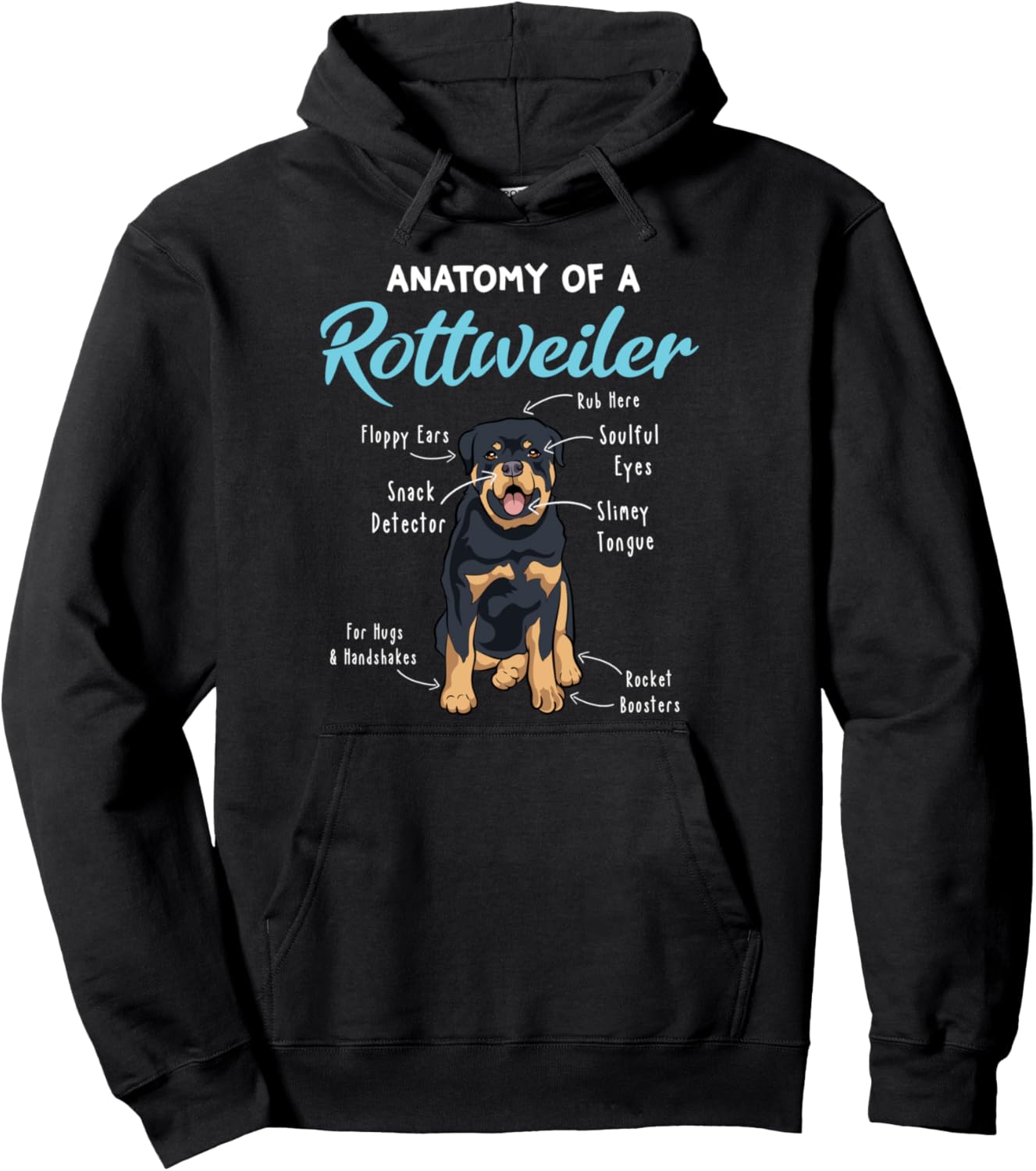Anatomy Of A Rottweiler Funny Rottweiler Mom Dog Mom Rottie Pullover Hoodie