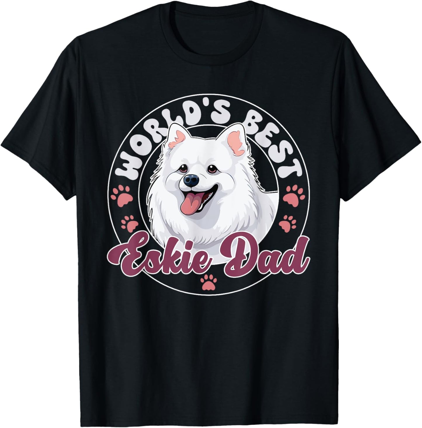 American Eskimo Dog Dog World's Best Eskie Dad T-Shirt for Men Women Kids