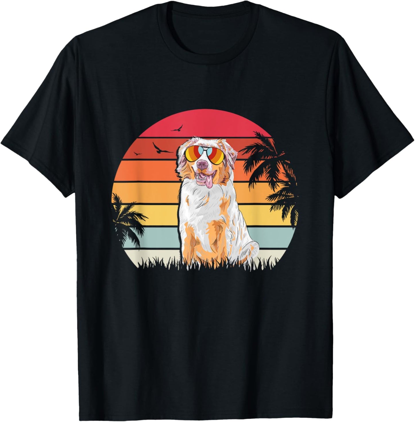 Australian Shepherd Retro style dog lover apparel T-Shirt