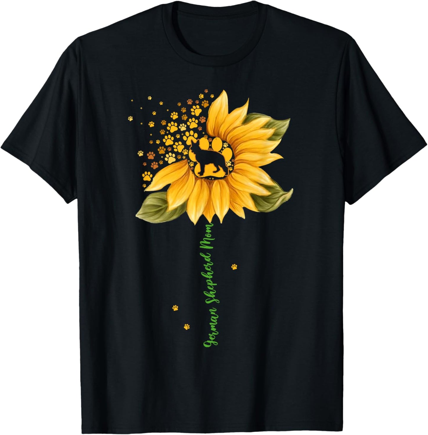 German Shepherd Mom Cool Sunflower German Shepherd Dog Gifts T-Shirt