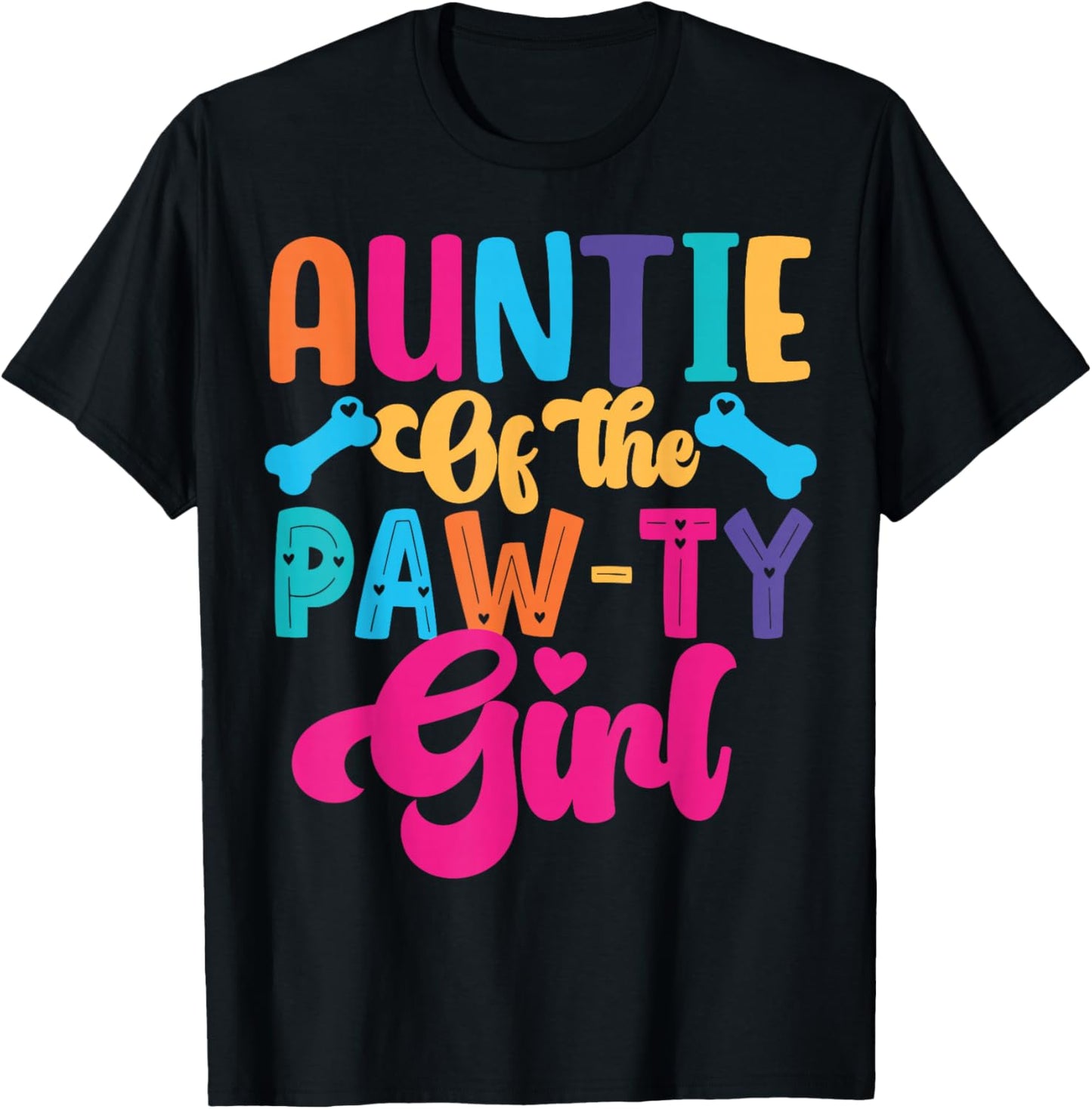 Auntie Of The Birthday Girl Dog Paw Family Matching Party T-Shirt