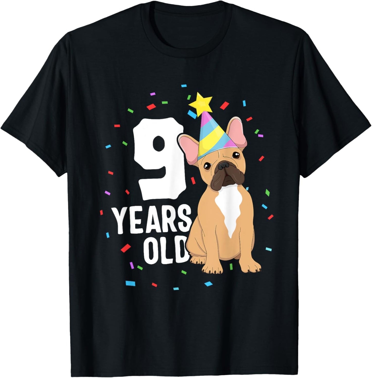 9 Years Old Birthday Outfit French Bulldog Dog Party 9th T-Shirt