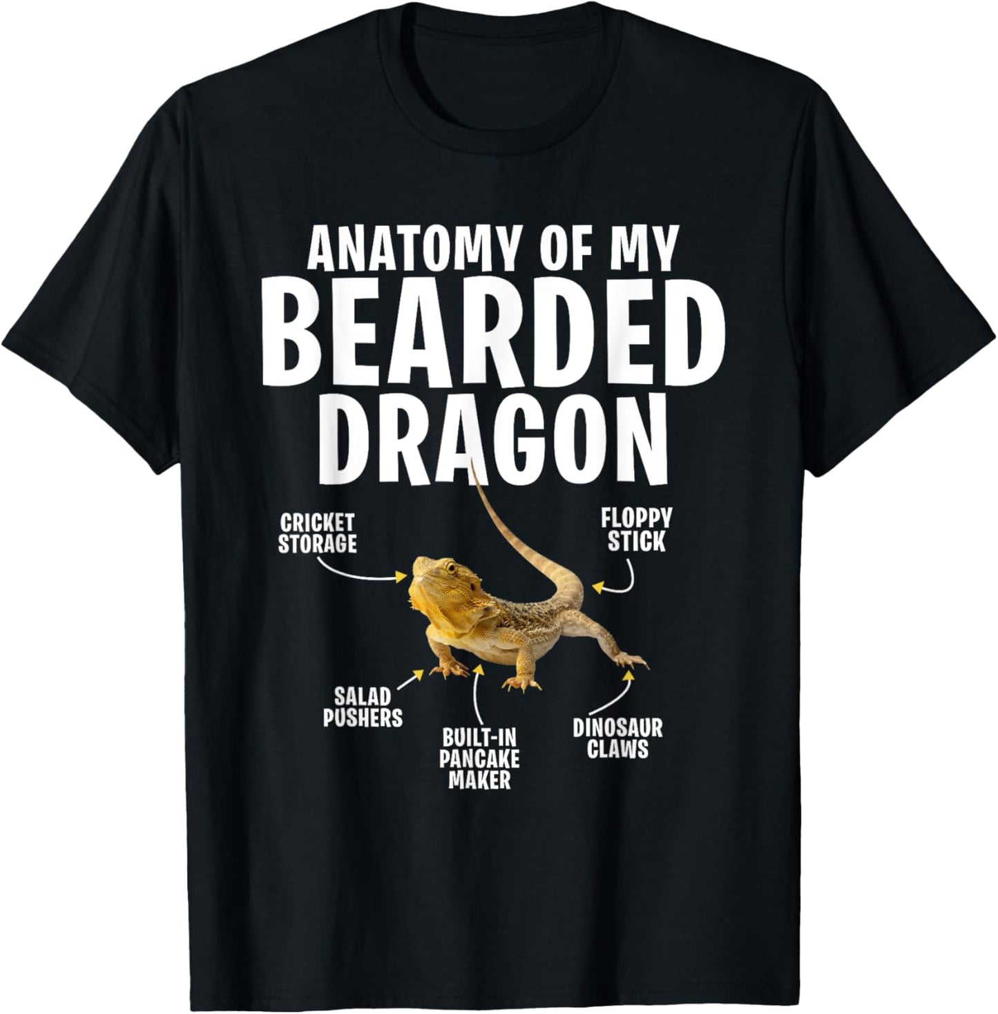 Anatomy Of A Bearded Dragon Iguana Animal Reptile Lover Pet T-Shirt