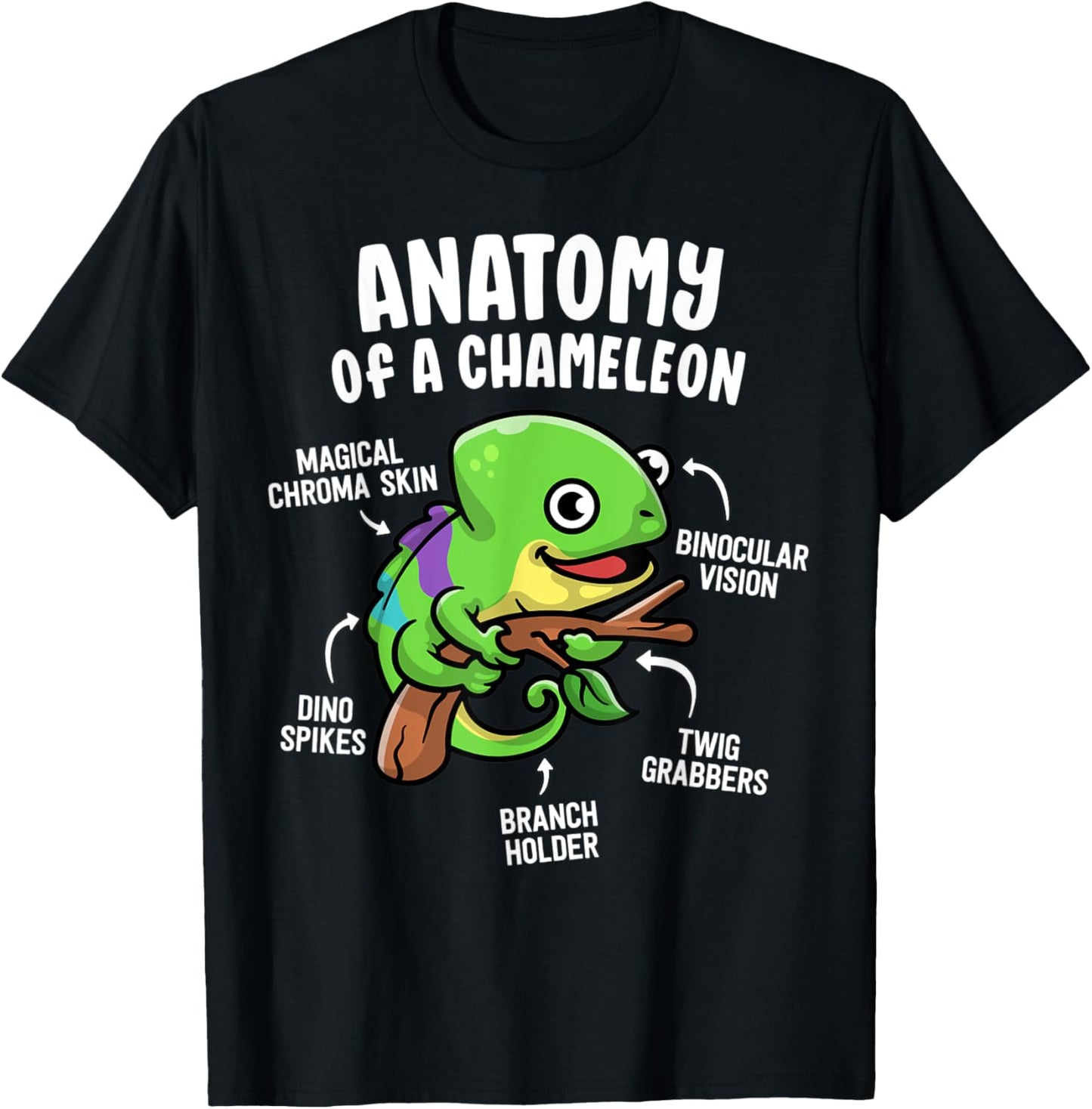 Anatomy Of A Chameleon Funny Reptile Lover Pet Lizard T-Shirt