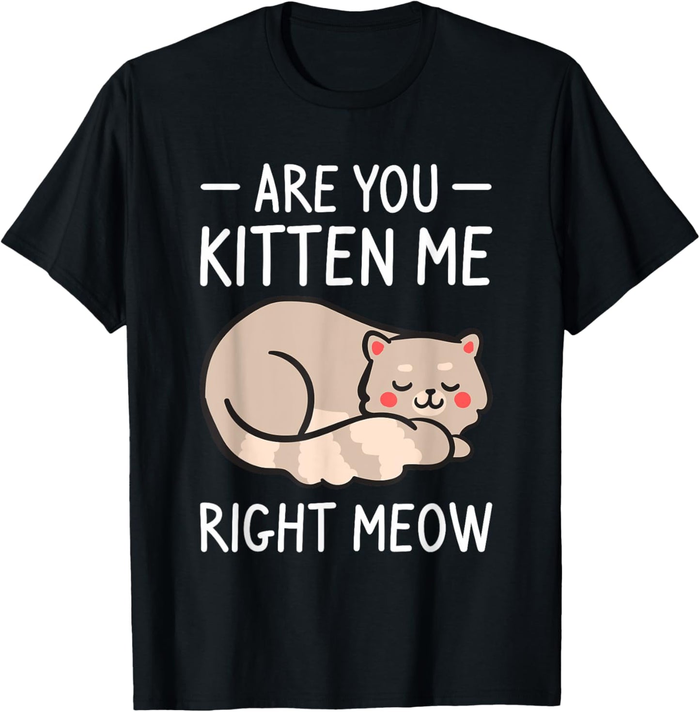 Are You Kitten Me Right Meow Cat Cats Animal Lover T-Shirt