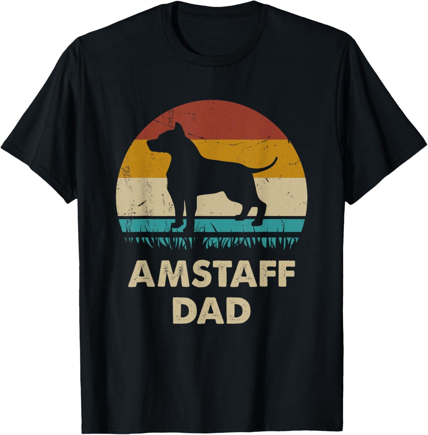 Amstaff Dad American Staffordshire Terrier Dog Lovers Gift T-Shirt for Men Women Kids