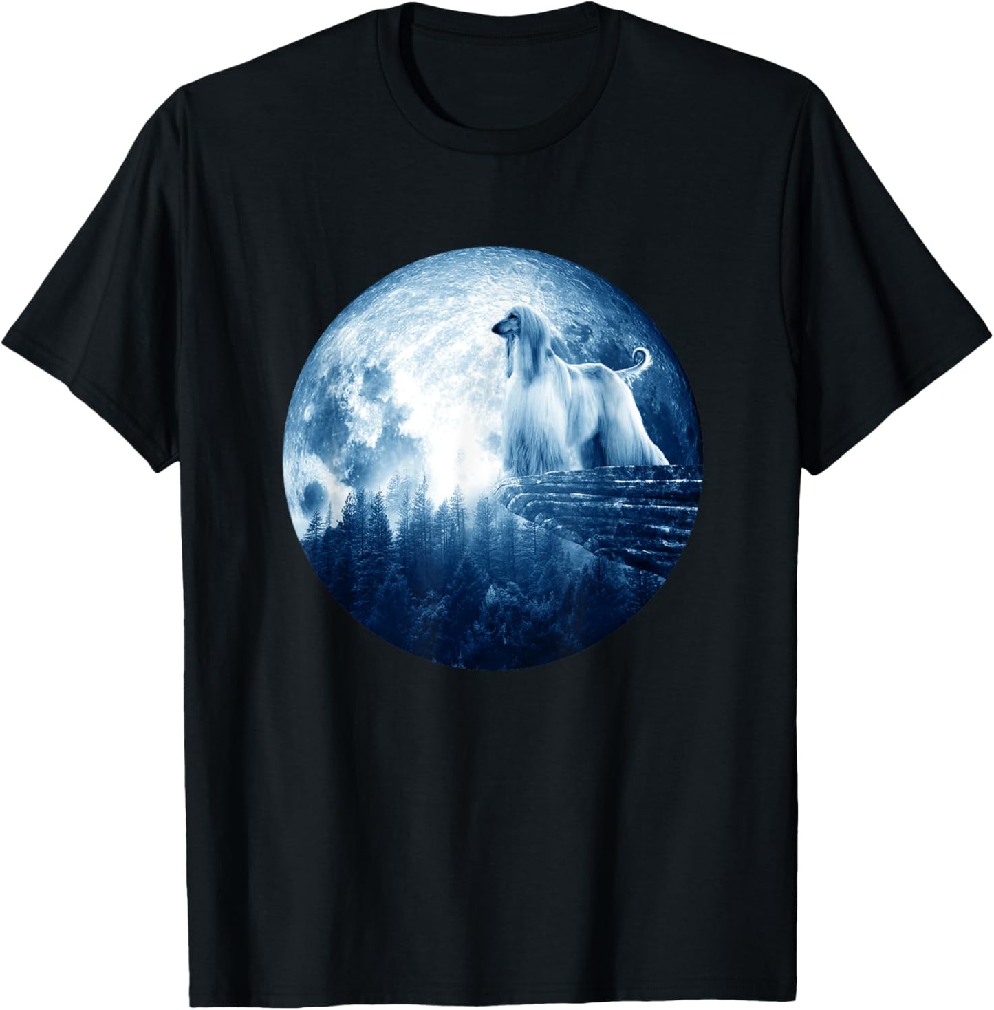 Afghan Hound Dog Moon Dog Mom Dad Women Men Dog Lovers T-Shirt