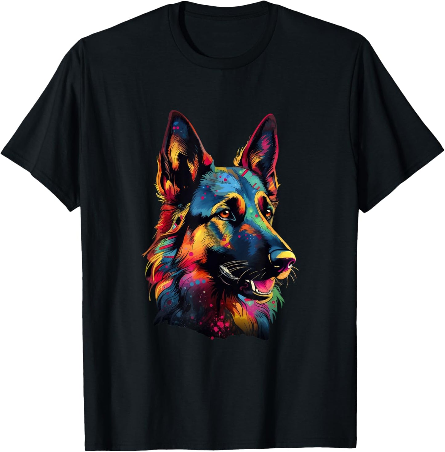 German Shepherd Lover Colorful Pop Art German Shepherd T-Shirt