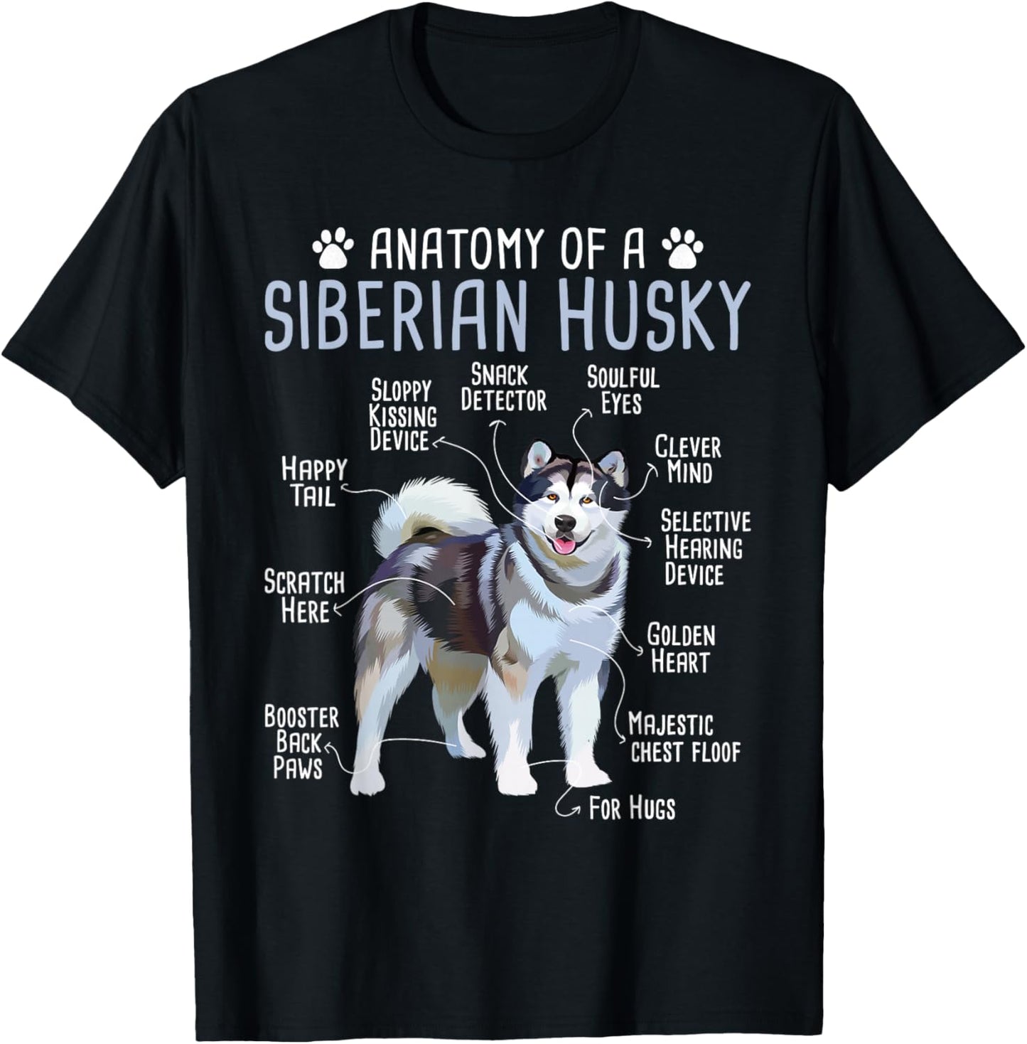 Anatomy Of A Siberian Husky - Dog Breeder Pet Trainer Puppy T-Shirt