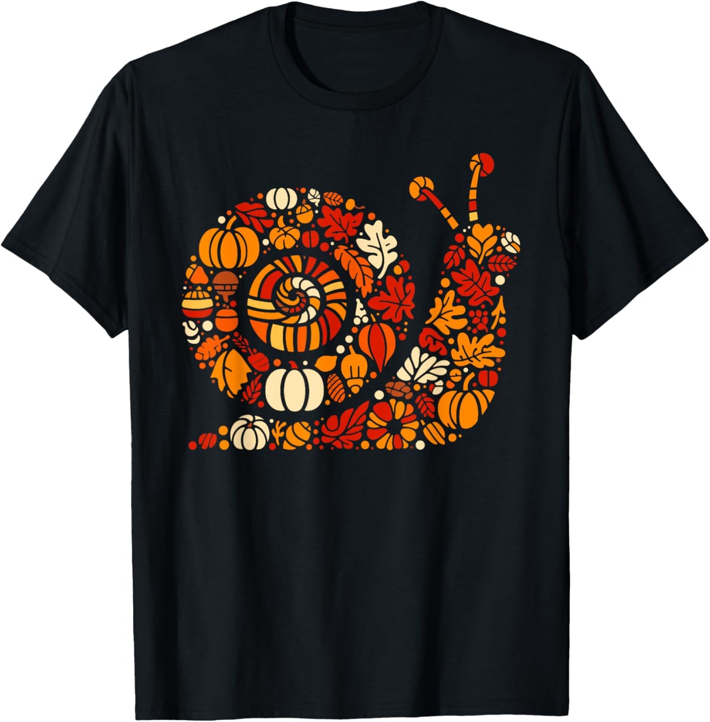 Autumn Pumpkin Fall Snail Thanksgiving Womens Mens Kids T-Shirt