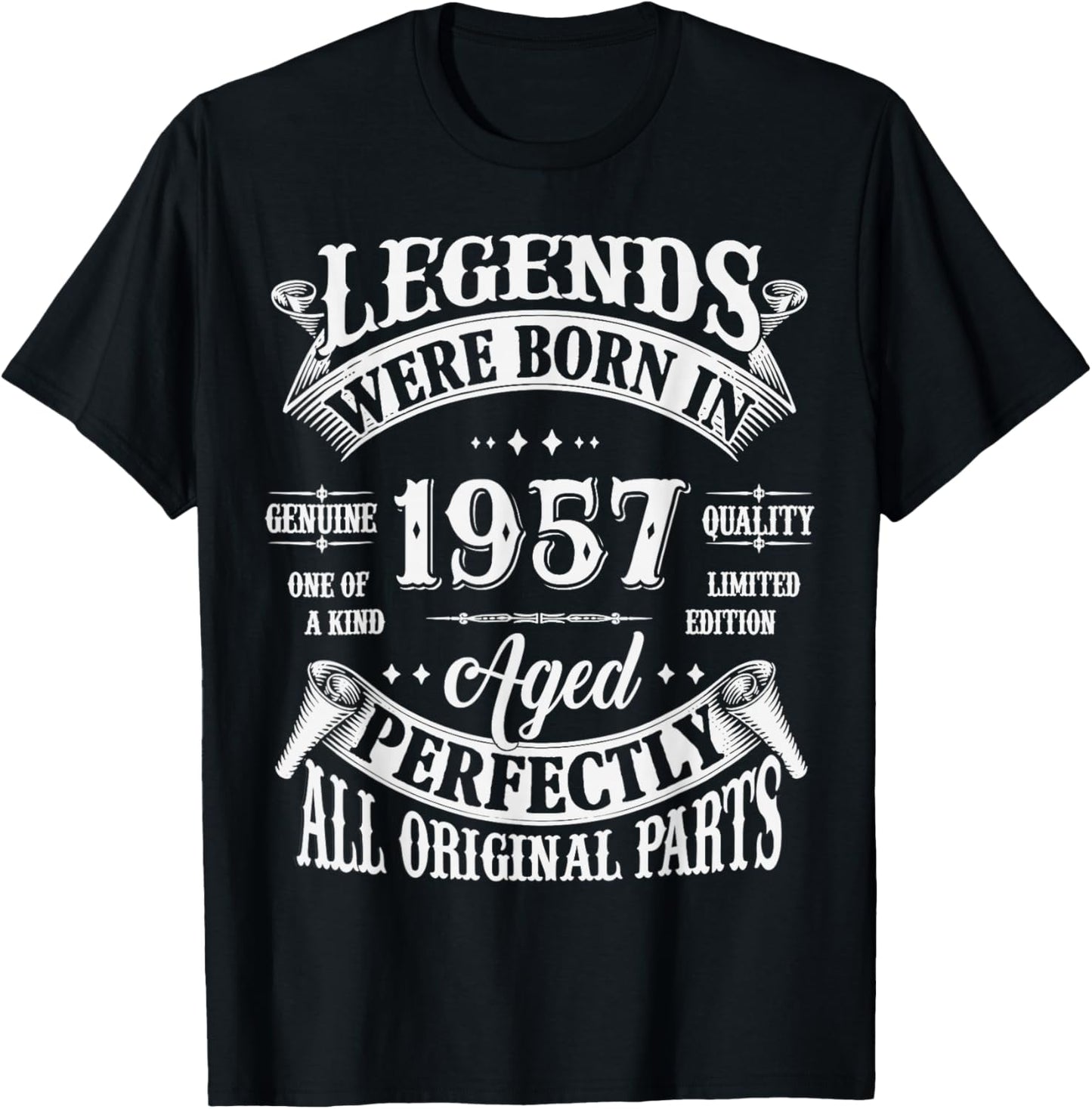 68th Birthday Tee 68 Years Old Vintage Legends Born In 1957 T-Shirt