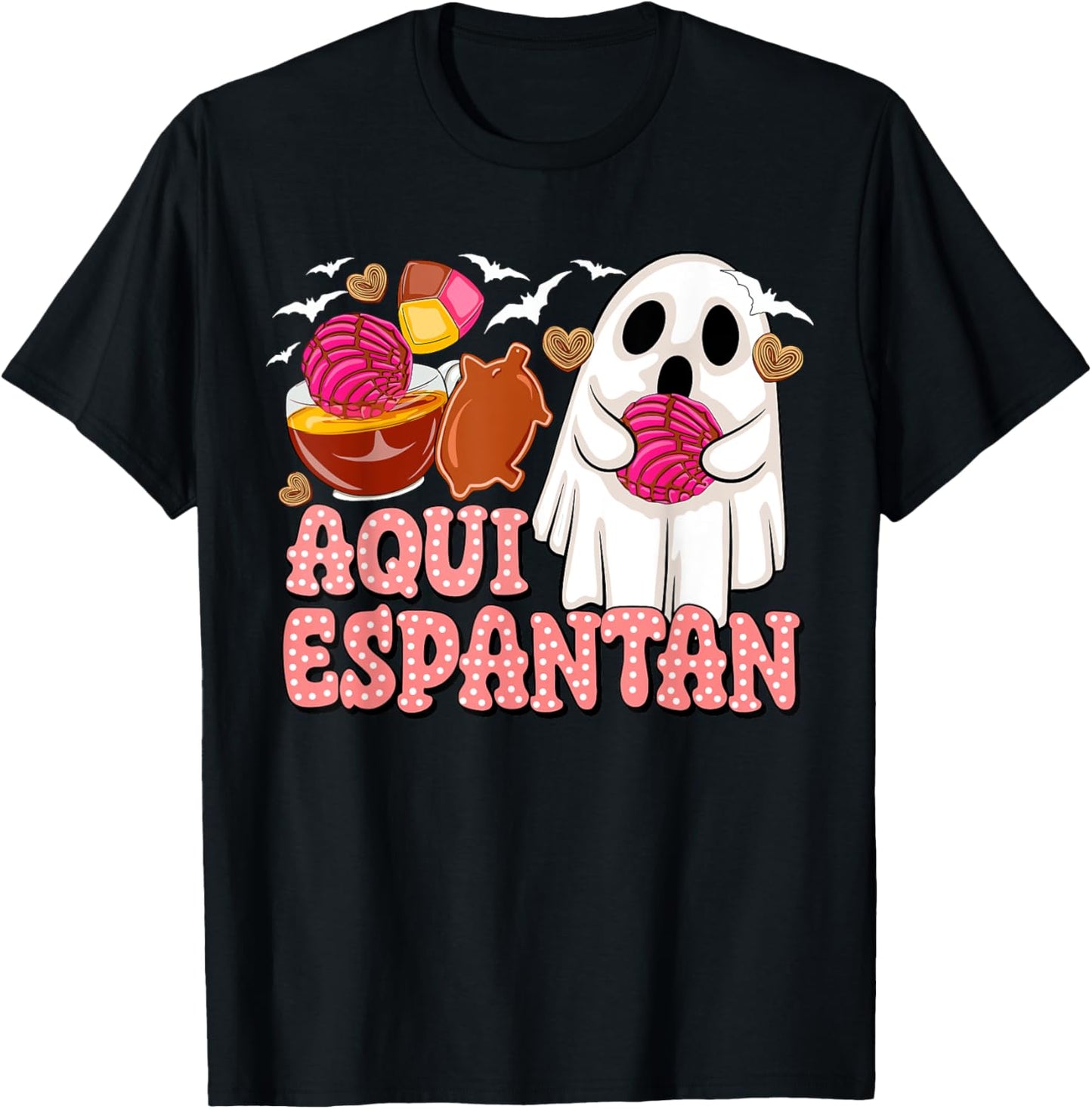 Aqui Espantan Ghost Halloween Spanish Dia De Muertos Ghost T-Shirt