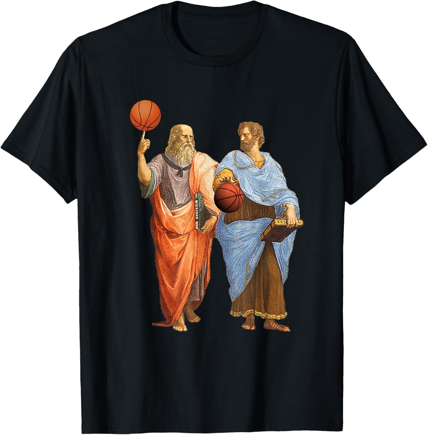 Aristotle and Plato with Basketballs - Philosophy Match T-Shirt