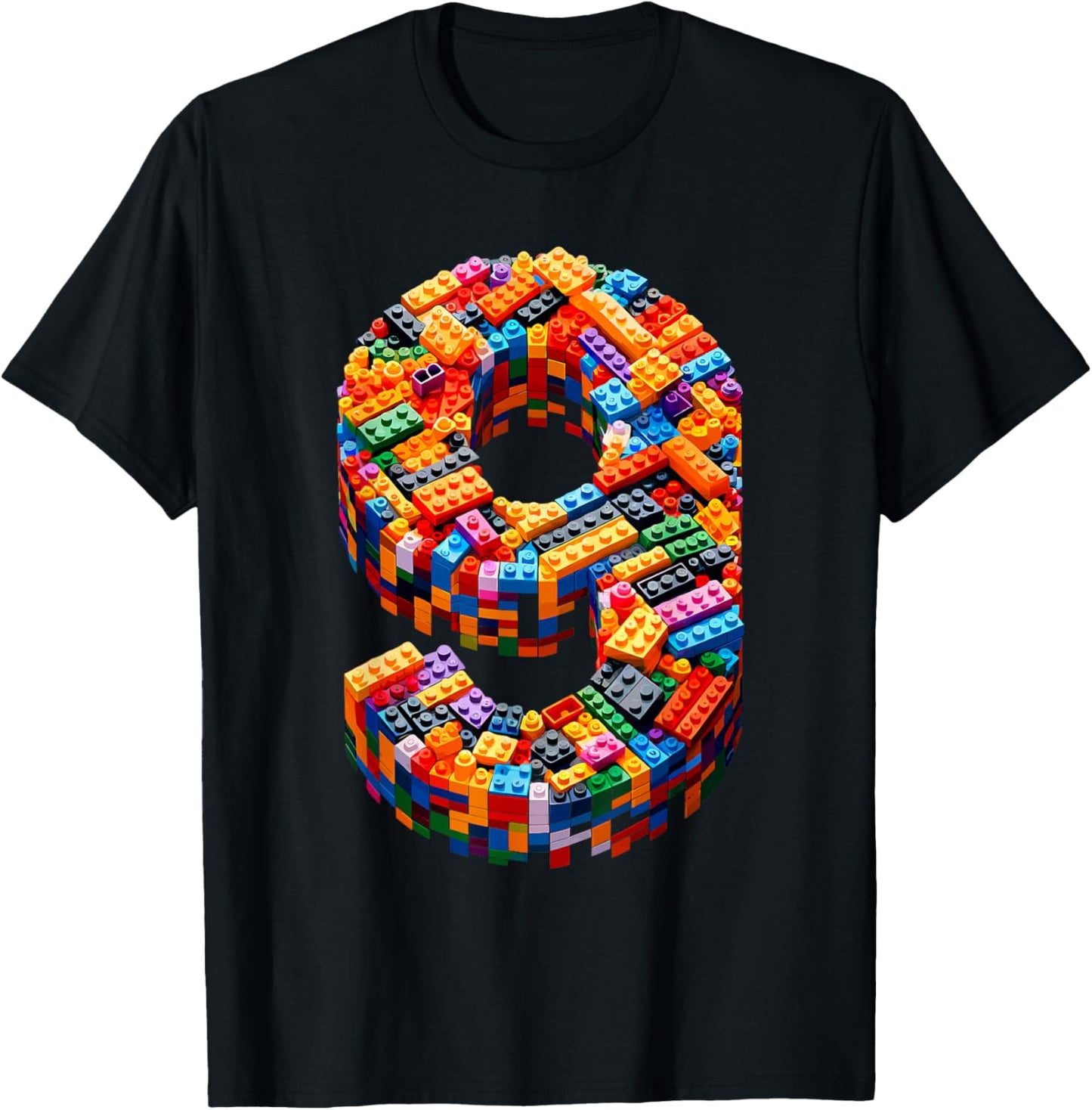 9 Year Old Blocks Building Master Builder 9th Birthday Boy T-Shirt