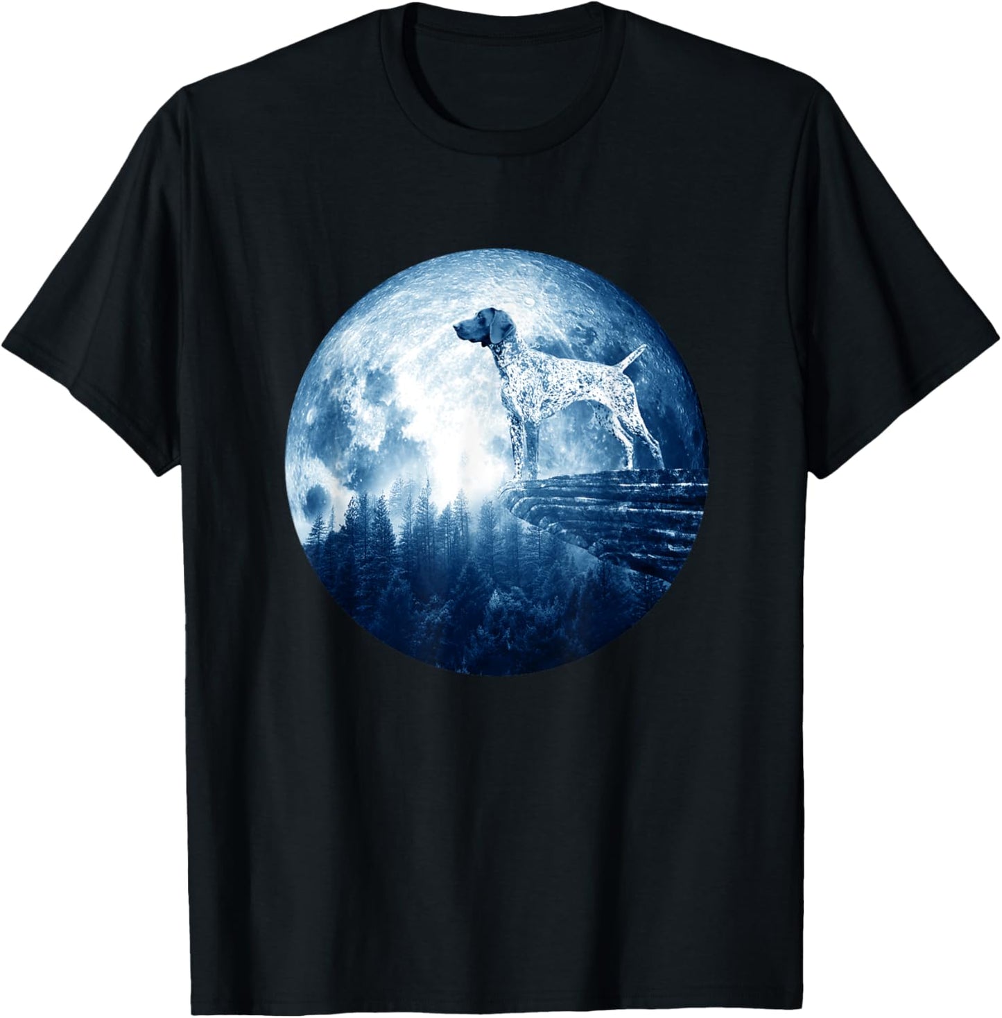 German Shorthaired Pointer Dog Moon Dog Mom Dad Dog Lovers T-Shirt