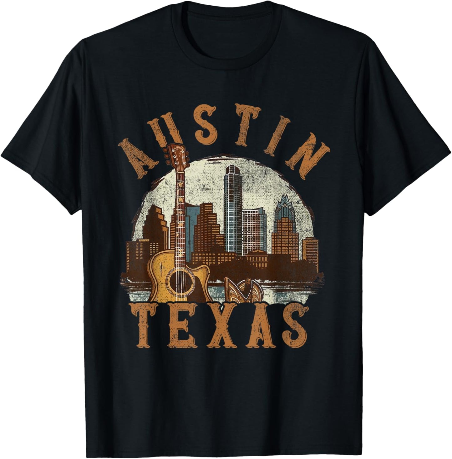 Austin Texas TX | Guitar skyline T-Shirt