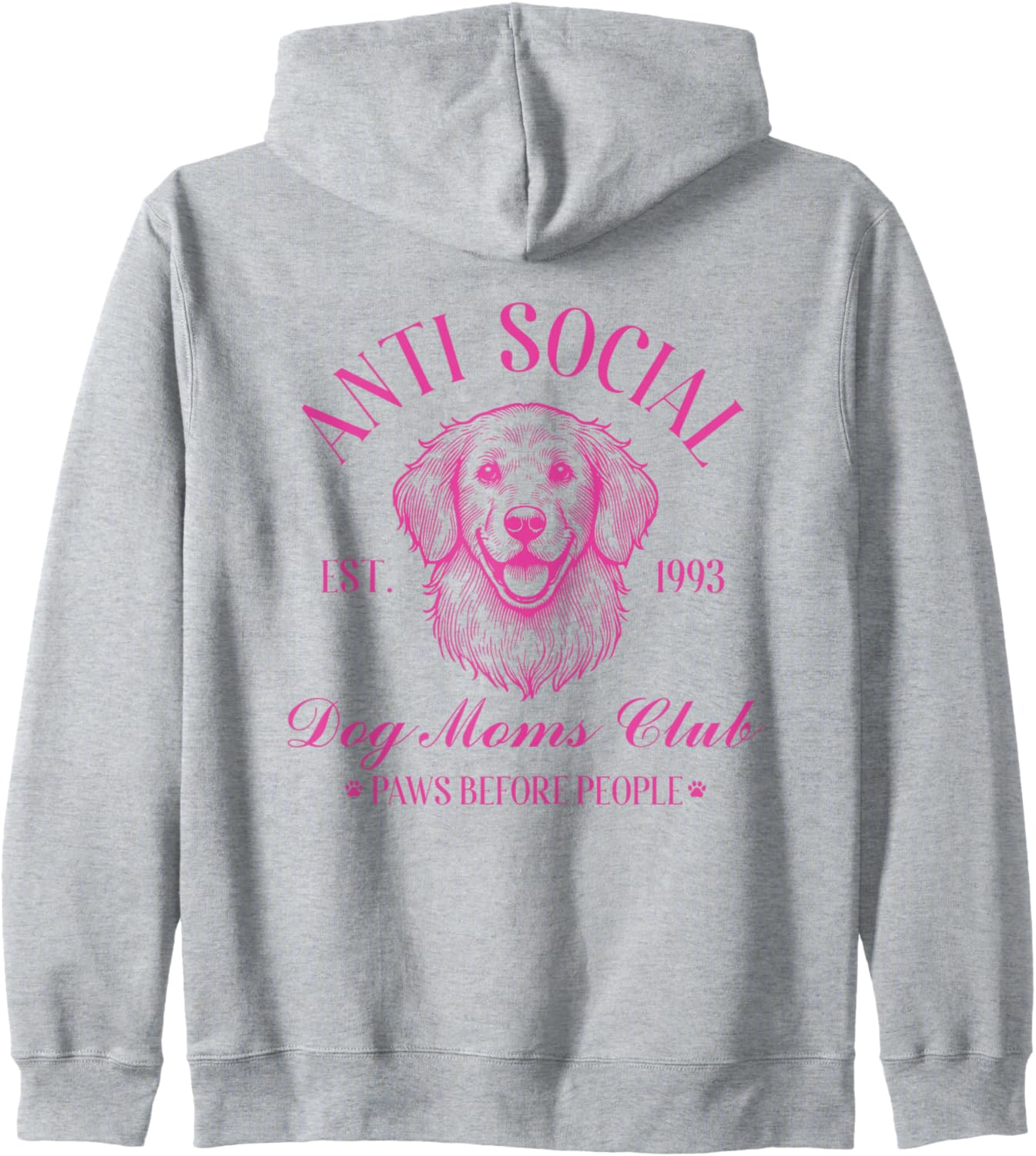 Anti Social Dog Moms Club Shirt Vintage Funny Dog Lover Mama Zip Hoodie