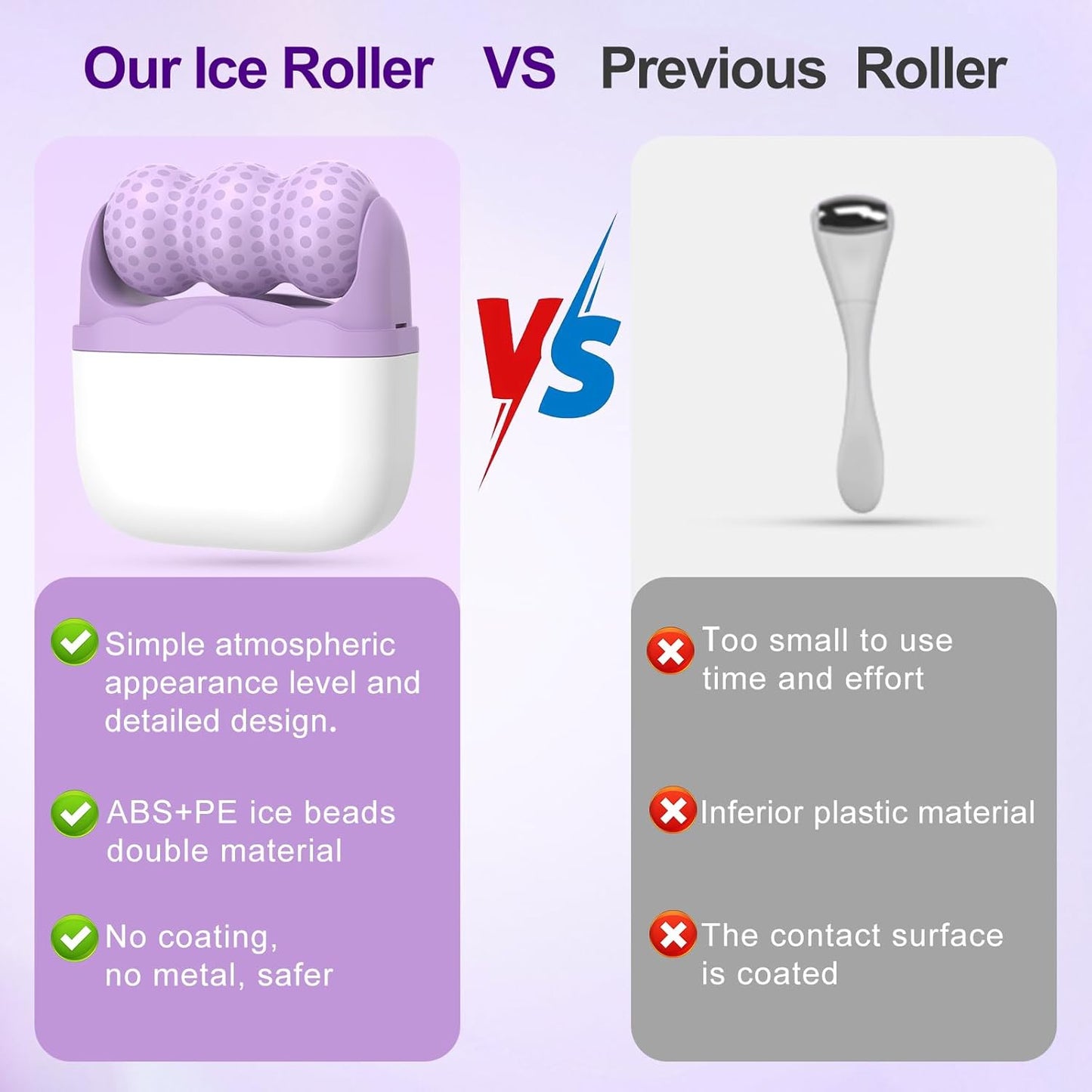 Ice Roller for Face and Eyes, Multi-Functional Facial Skin Care Tools
