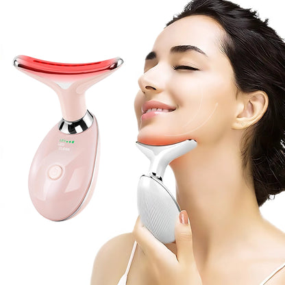 7-Color LED Facial Massager & Red Light Therapy Wand for Face and Neck