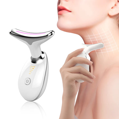 7-Color LED Facial Massager & Red Light Therapy Wand for Face and Neck